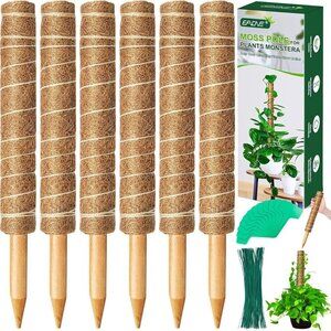Moss Pole Plant Support 6 Pack 16" Monstera Indoor